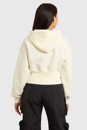 Polerón Mujer Crop Pretina Ancha Crudo