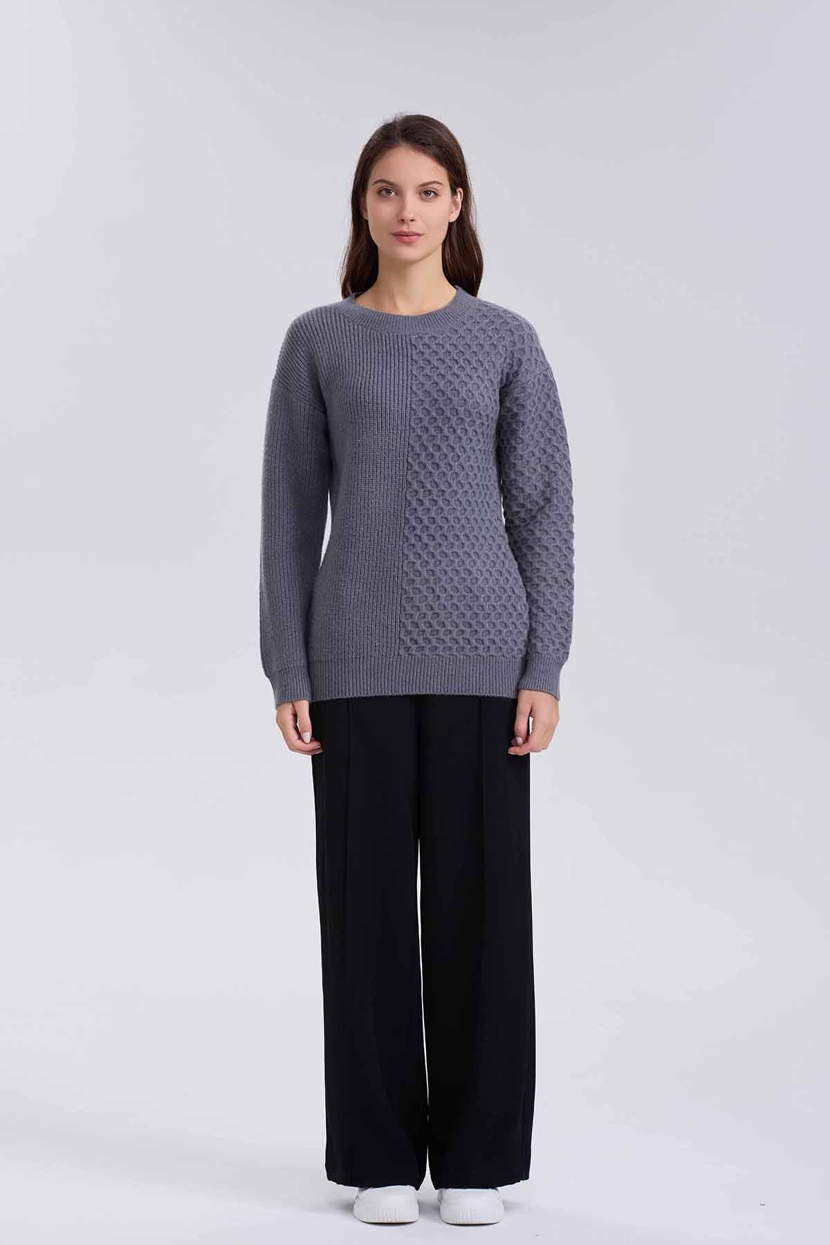 Sweater Mujer Mitad Gris