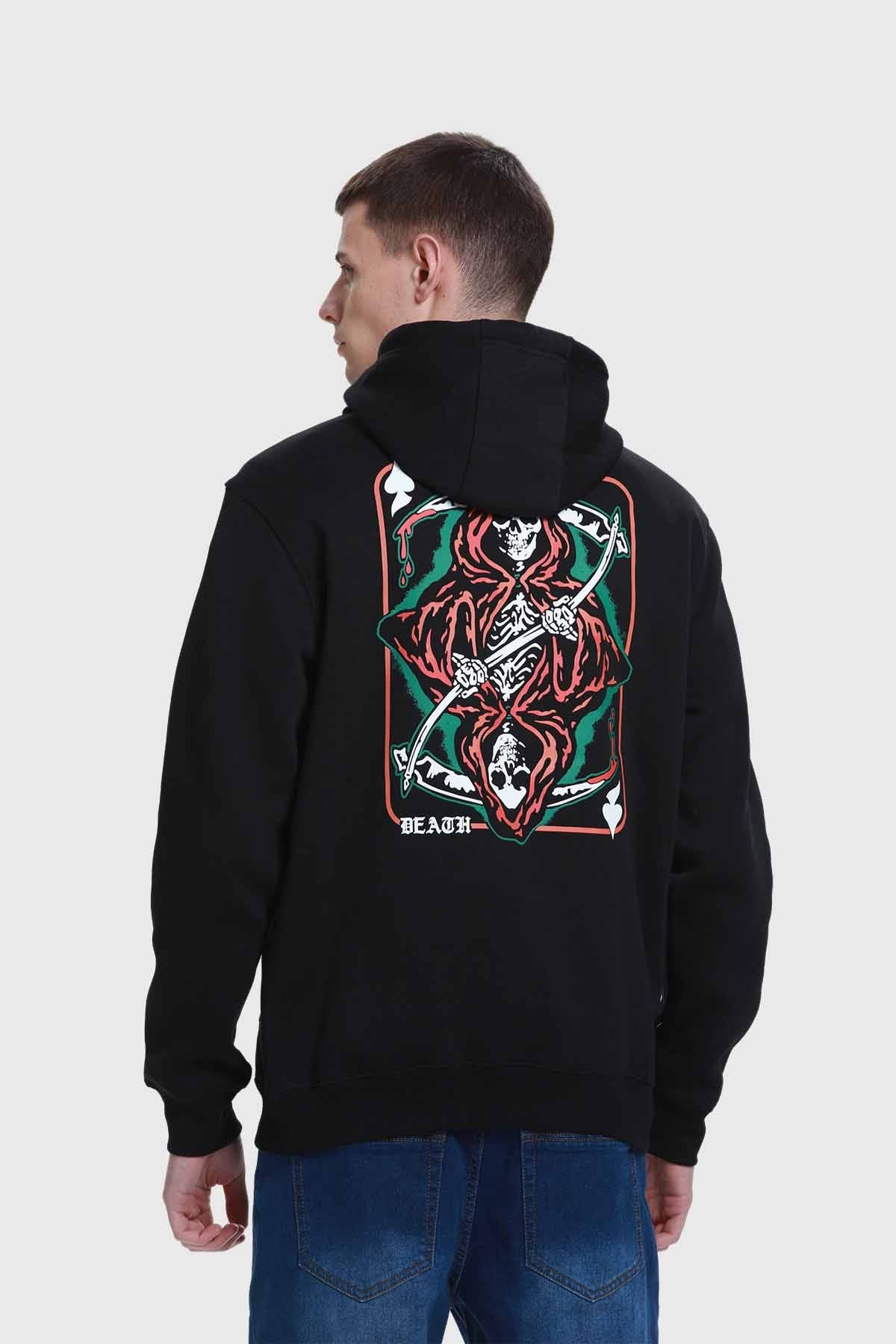 Polerón Hombre Hoodie Print Negro