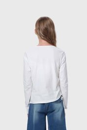POLERA NIÑA CON NUDO RECOGIDO CRUDO