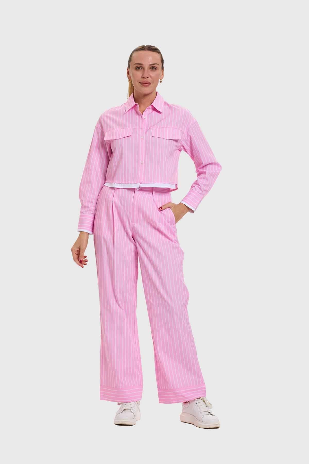 Blusa Mujer Rayas Rosado