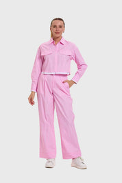 Blusa Mujer Rayas Rosado