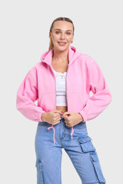 Polerón Mujer Crop Rosado