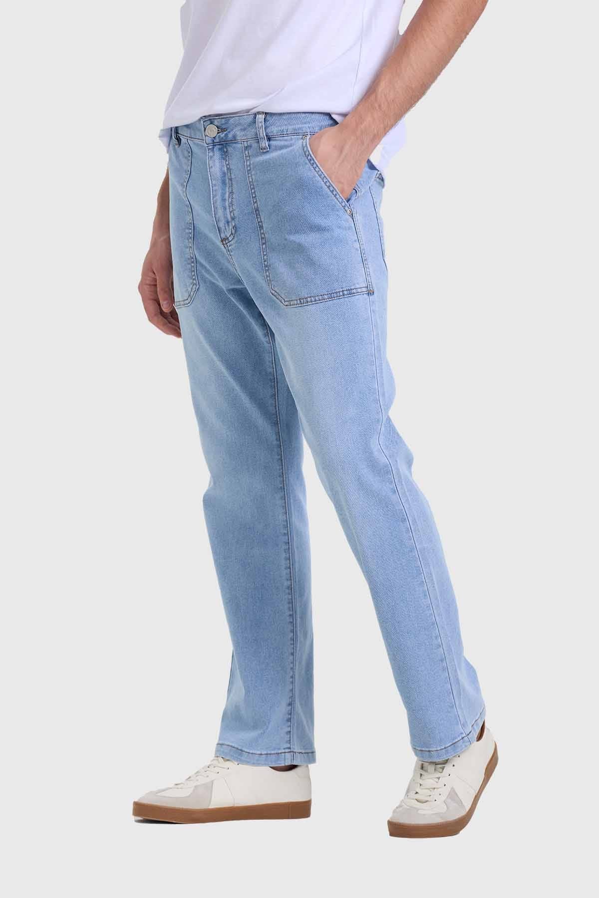 JEANS HOMBRE TENDENCIA STRAIGHT AZUL CLARO