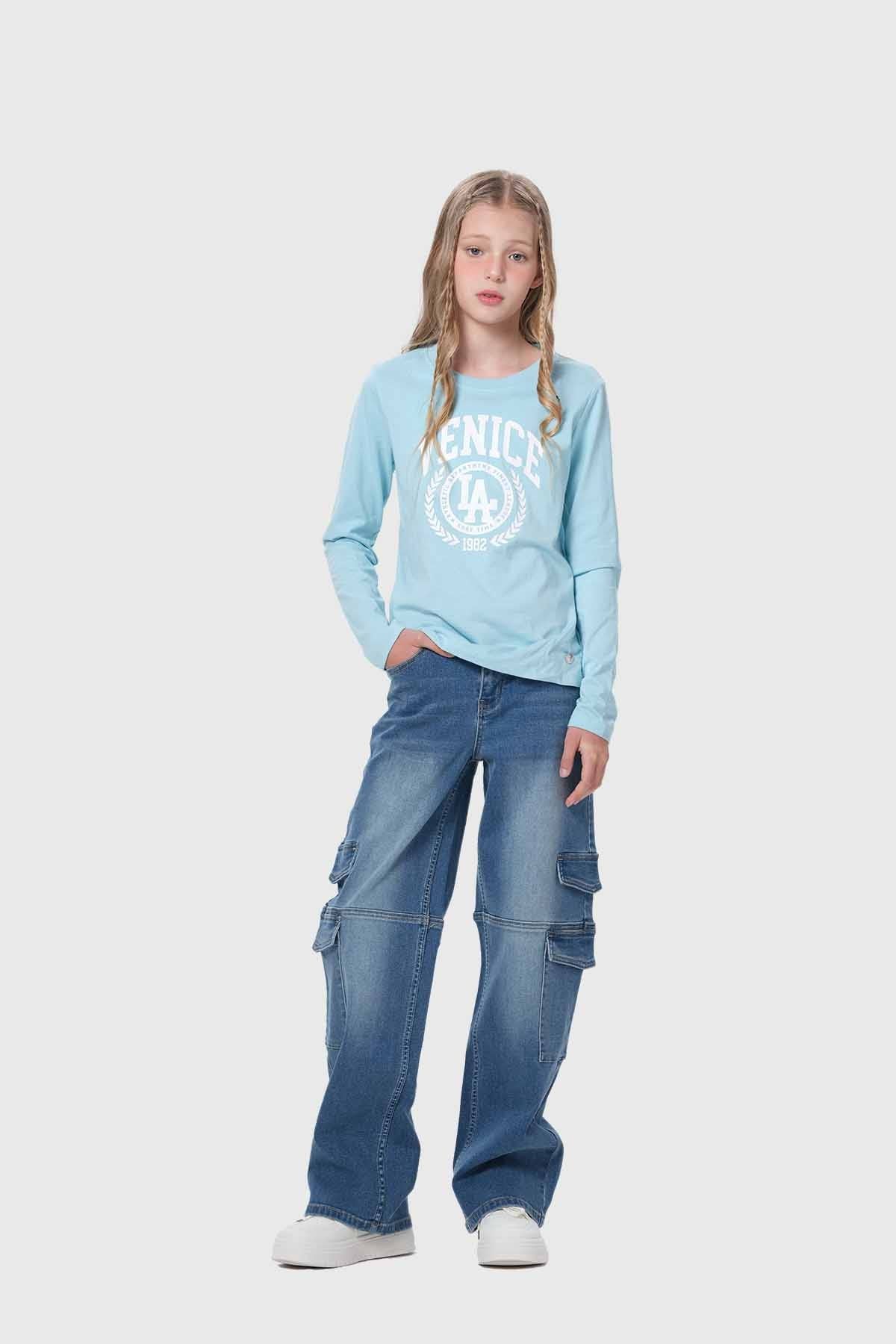 Polera Niña Celeste