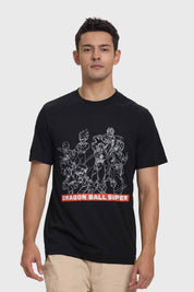 Polera hombre negra con estampado de Dragon Ball Super, diseño moderno y cómodo.