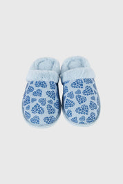 Pantufla Mujer Estampada Celeste