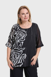 Blusa Mujer Flare Doble Capa Negro