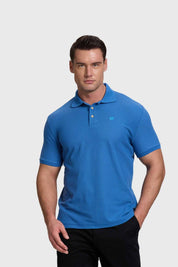 Polera Hombre Piqué Básica Azul