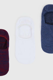 Calceta Hombre Tripack Invisible Deportiva Burdeo