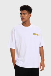 Polera Hombre Print Flamas Blanco