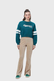 Polerón Mujer Crop Verde