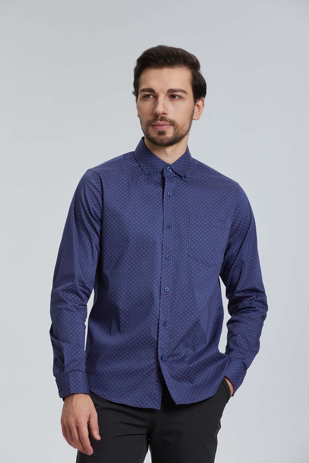 Camisa Hombre Print Azul