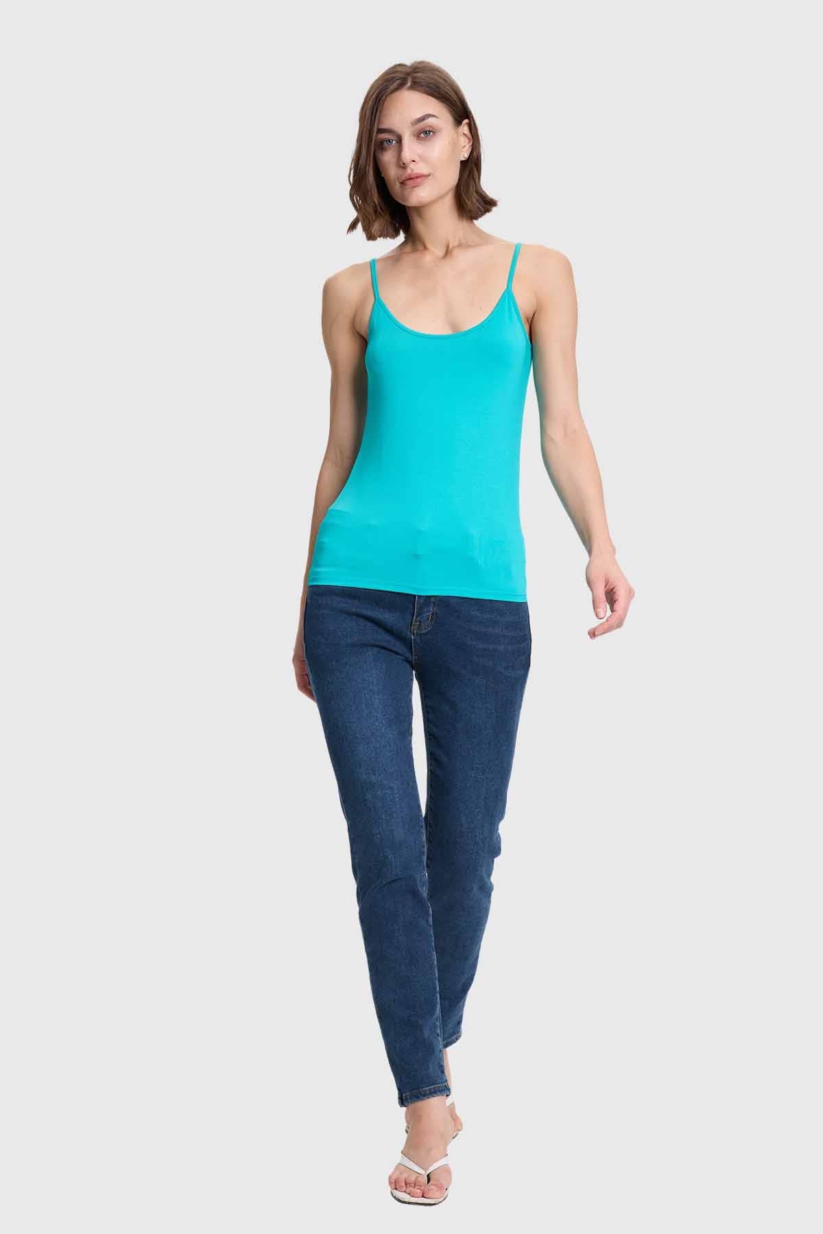 Polera Mujer Peto Pabilo Turquesa