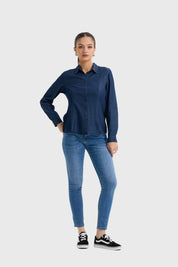 Blusa Mujer Entallada Azul