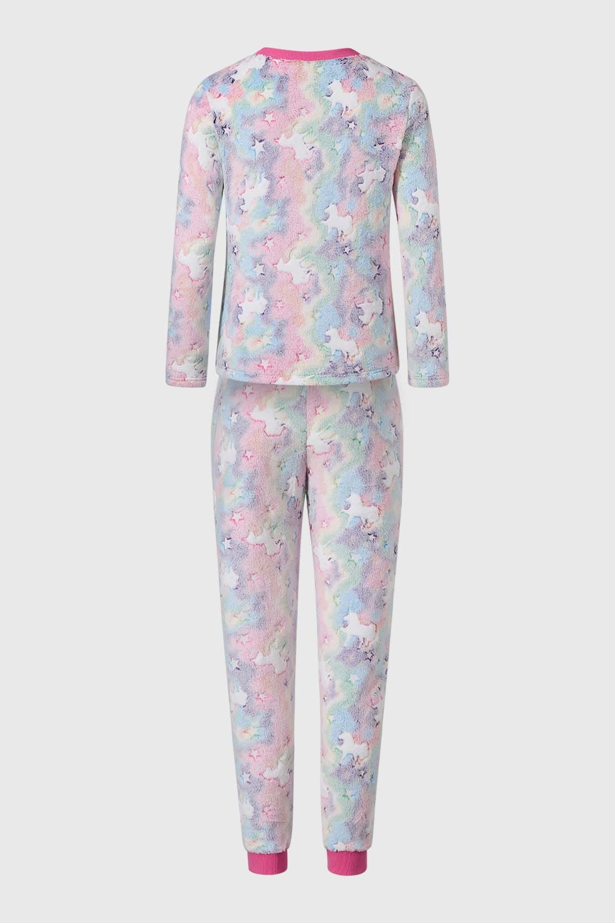 Pijama Niña Polar Fosforescente Rosado