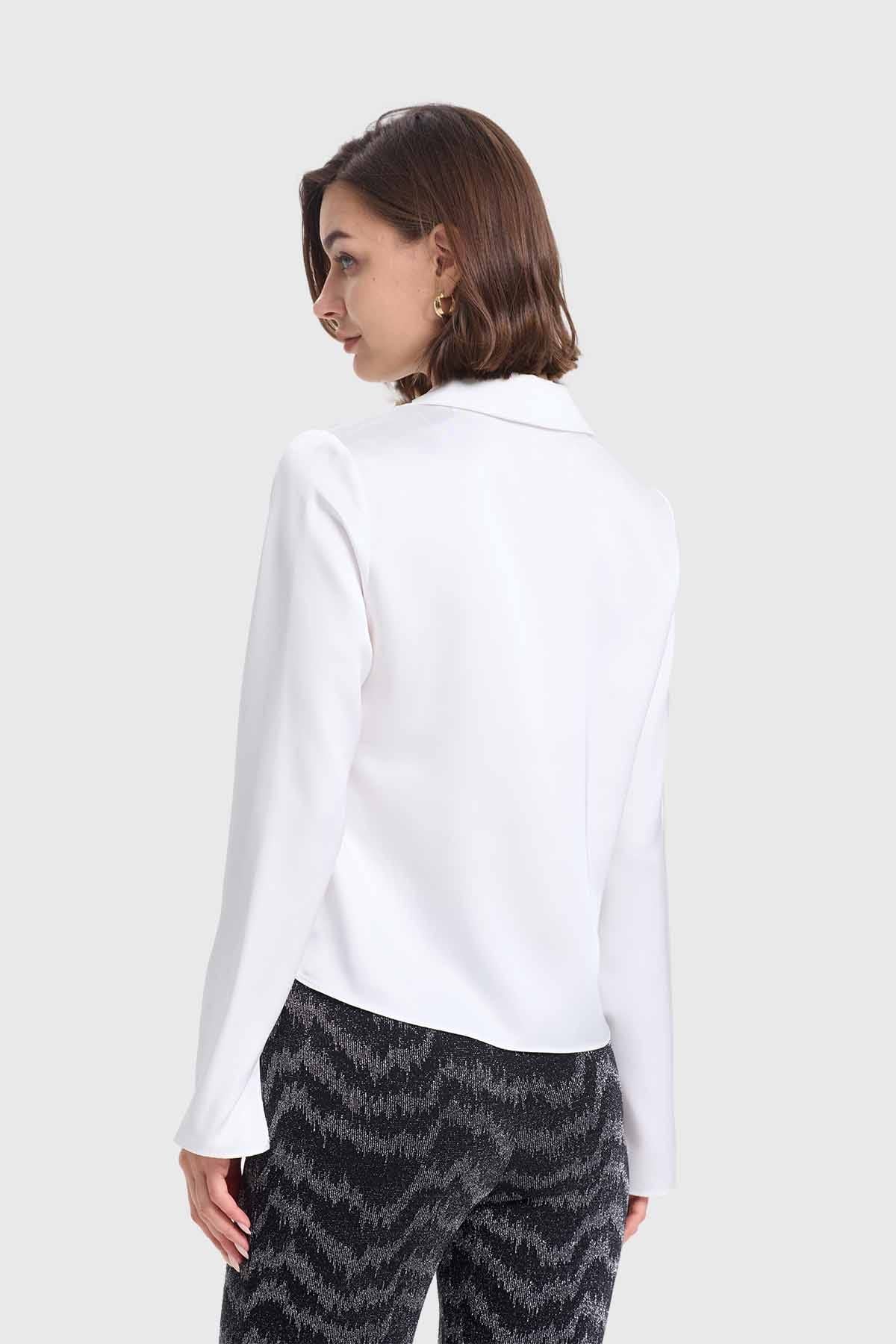 Blusa Mujer Con Amarras Crudo