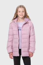 Parka Niña Larga Palo Rosa