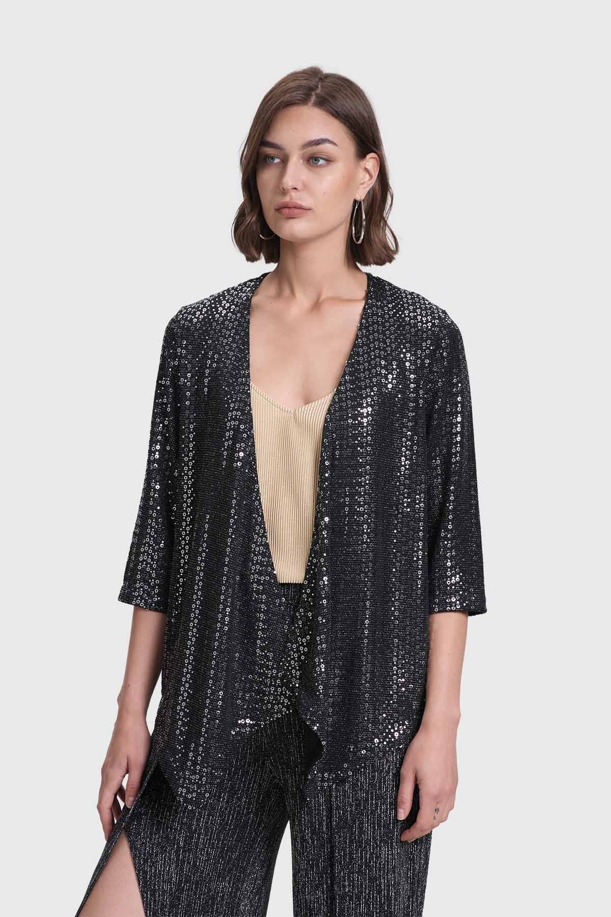 Blusa Mujer Bolero Fiesta Negro