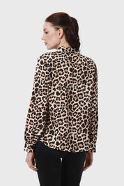 Blusa Mujer Animal Print Beige
