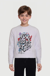 Polera Niño Print Blanco