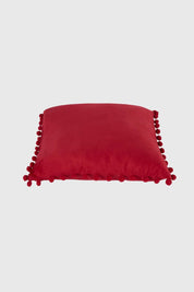 COJÍN HOME POM POM CUADRADO ROJO OSCURO