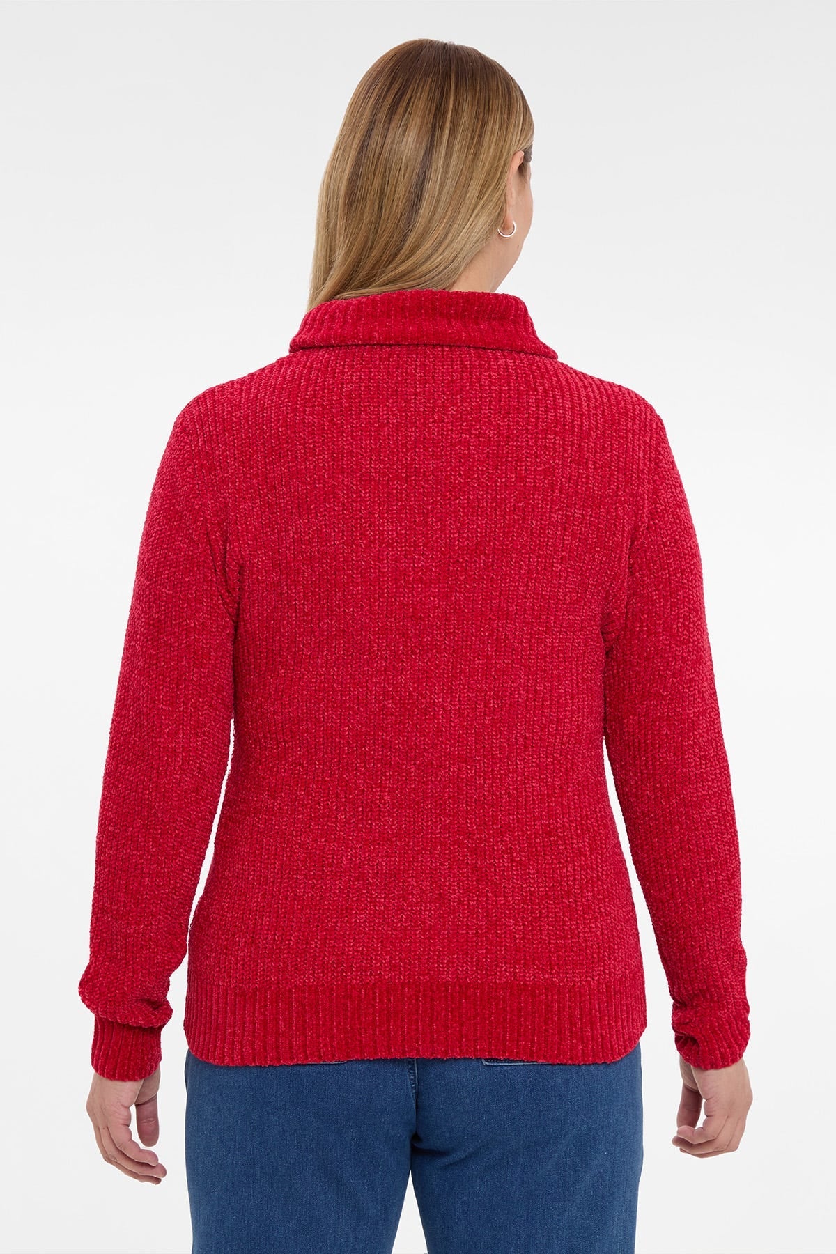 Sweater Mujer Trenzado Rojo