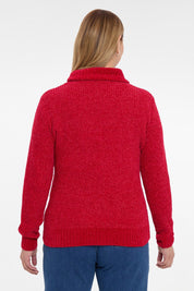 Sweater Mujer Trenzado Rojo