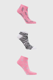 Calceta Deportiva Mujer Tripack Rosado