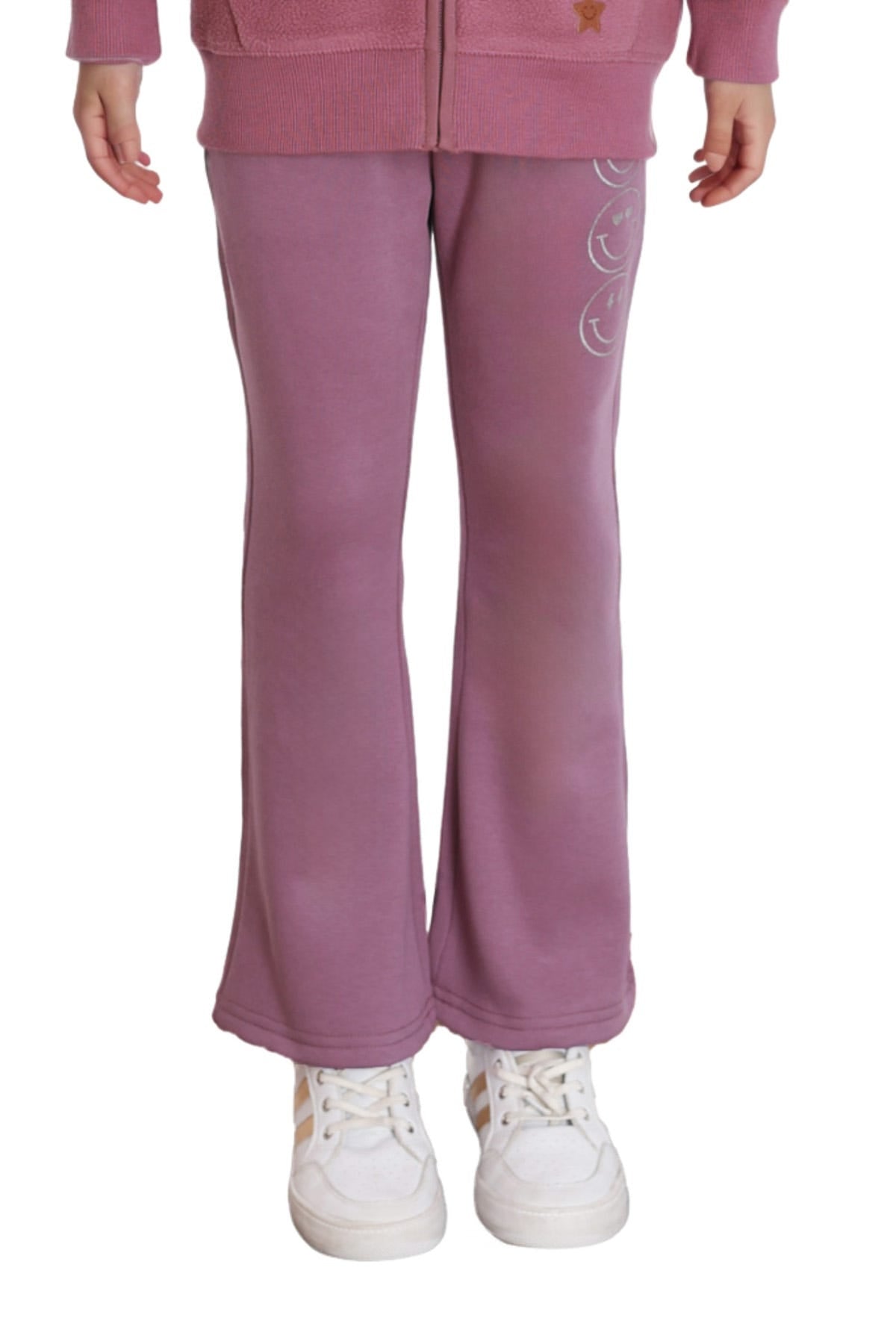 Pantalón Buzo Niña Flare Polar Interior Malva
