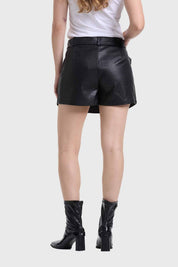 Falda Mujer Short Ojetillos Negro