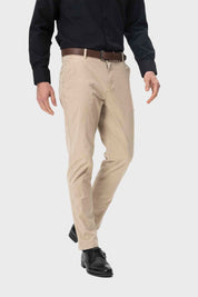 Pantalón Hombre Chino Cinturón Beige