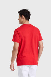 Polera Hombre Con Bolsillo Rojo