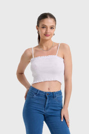 Polera Mujer Panal Pabilo Blanco