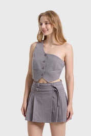 Blusa Mujer Gillette Asimétrico Gris