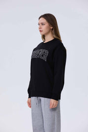 Polerón Mujer Tachas Negro