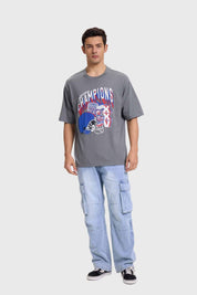 Polera Hombre Sport Oversize Gris