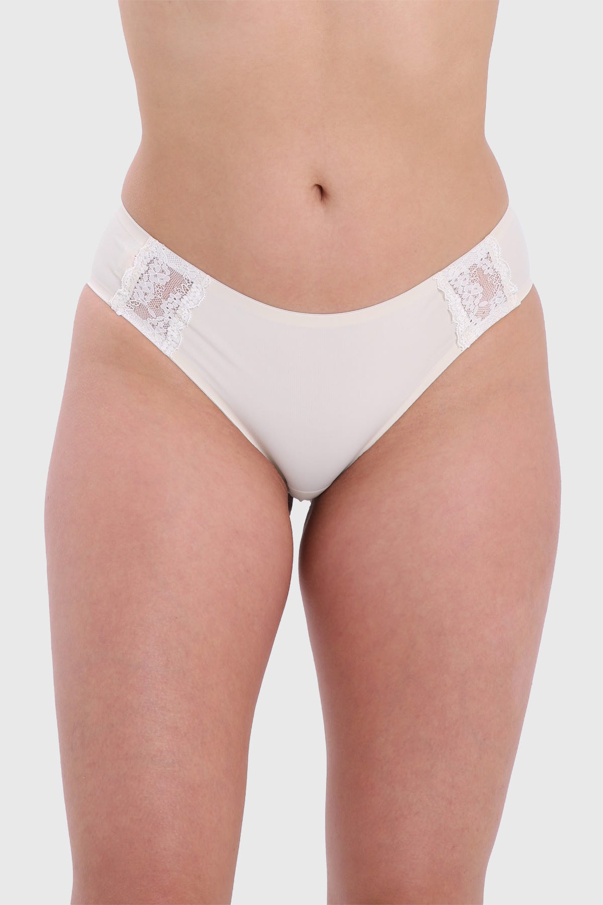 CALZÓN MUJER PANTALETA DETALLE ENCAJE CRUDO