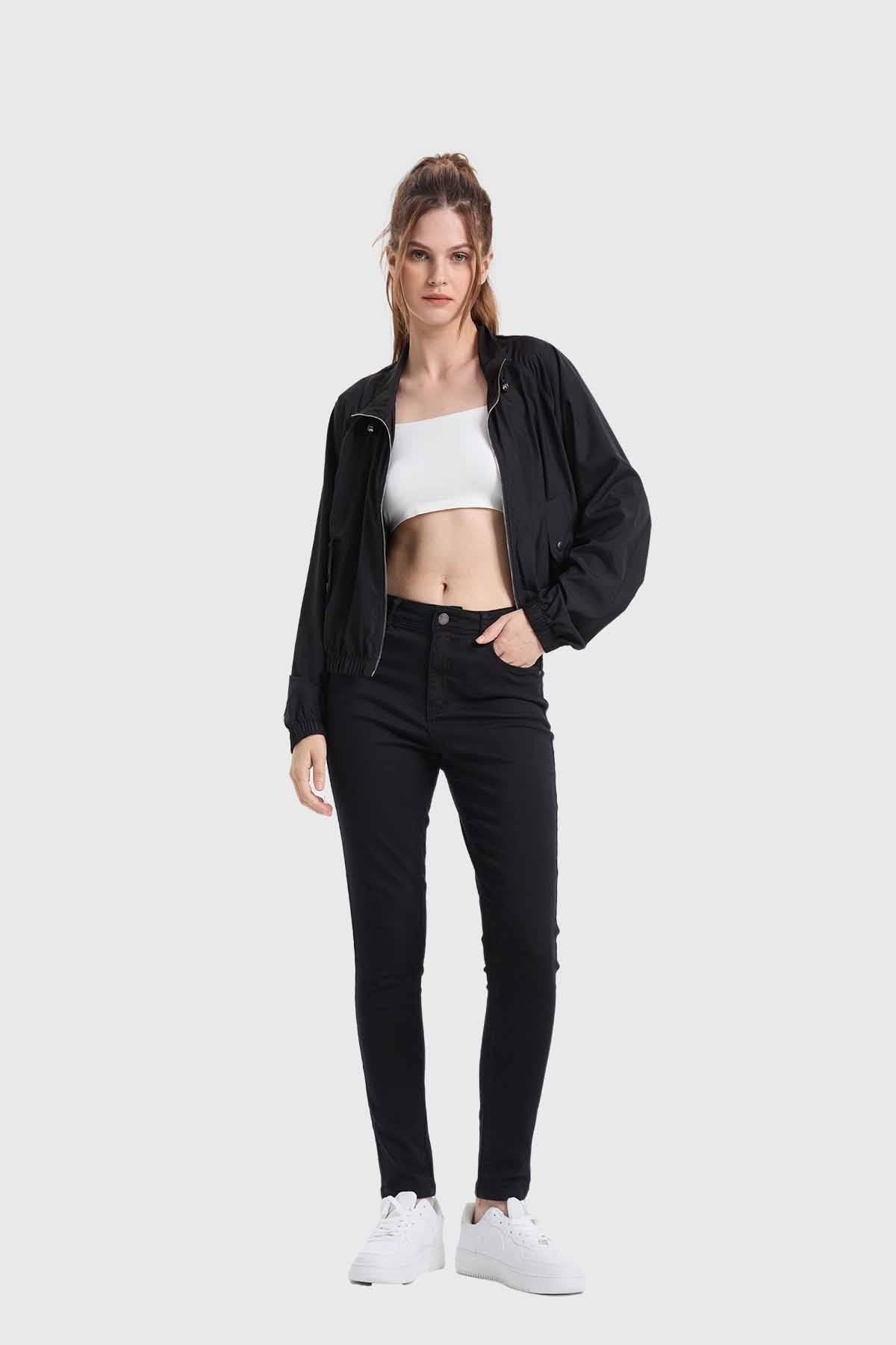 Chaqueta Mujer Cortaviento Negro