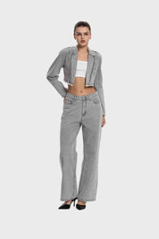 Chaqueta Mujer Cropped Gris