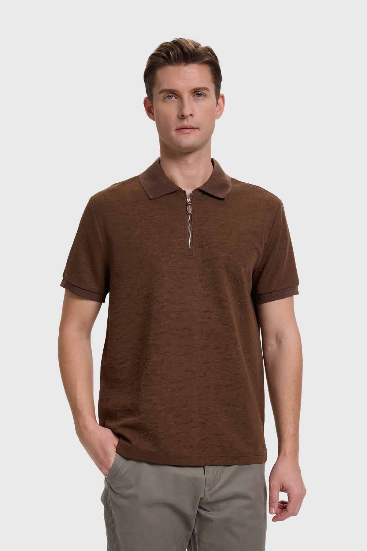 Polera Hombre Textura Chocolate
