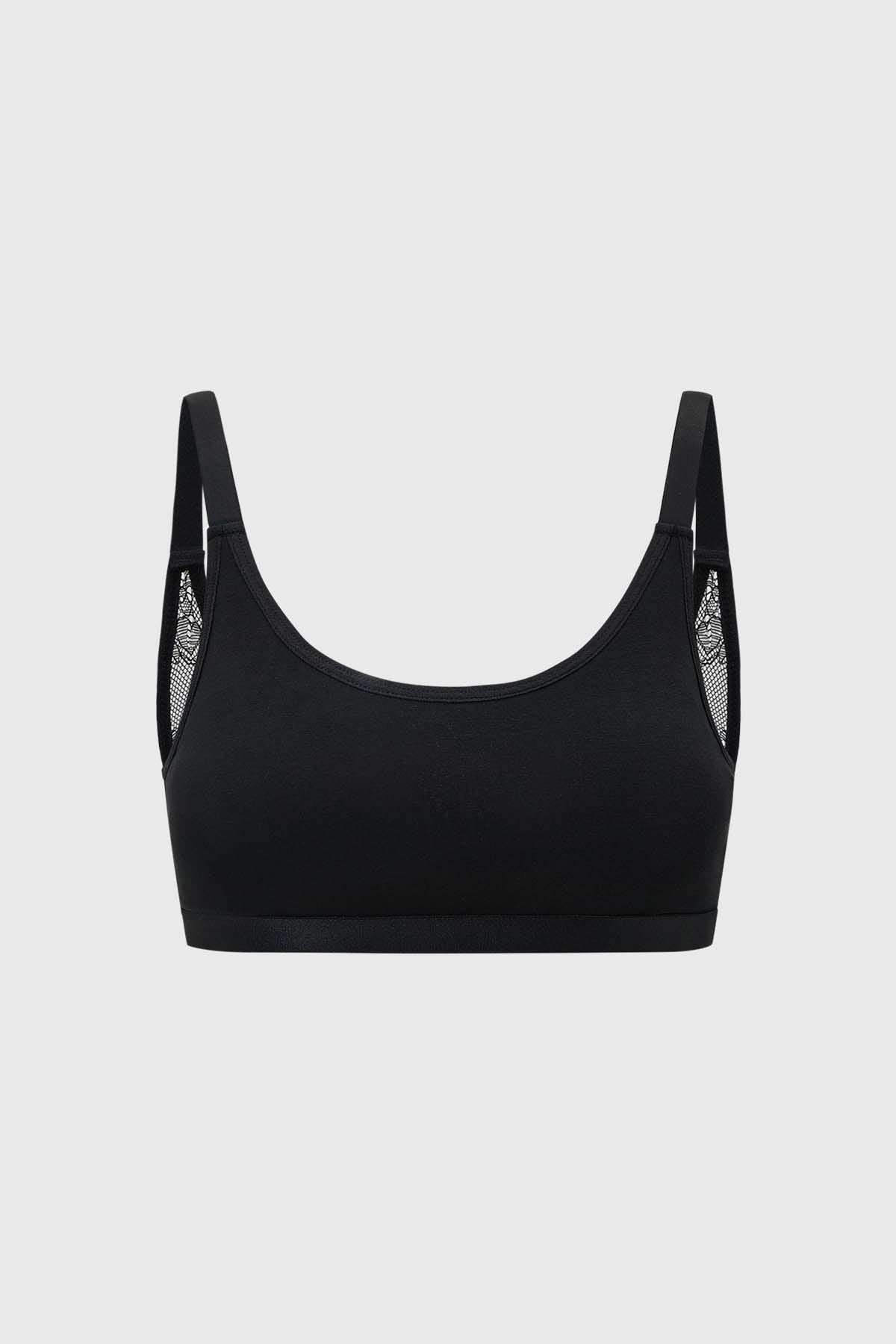 Sostén Mujer Peto Detalle Elástico Negro
