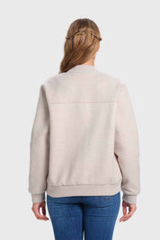Chaqueta Mujer Bomber Con Aplicación Arena