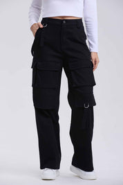 Pantalón Mujer Cargo Negro
