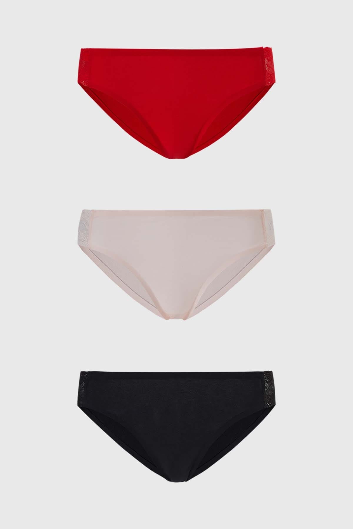 Calzón Mujer Bikini Tripack Palo Rosa