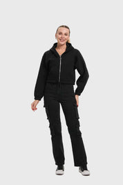 Polerón Mujer Crop Negro