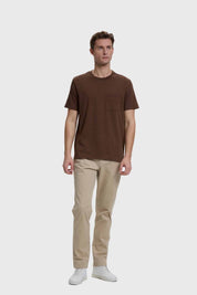 Polera Hombre Básica Con Bolsillo Chocolate