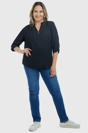 Blusa Mujer Estampado Negro