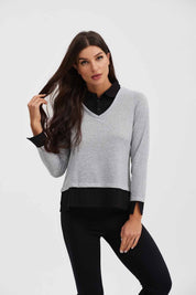 Sweater Mujer Tejido Gris
