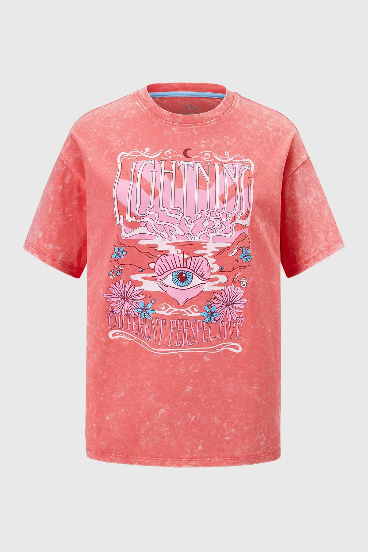 POLERA NIÑA OVERSIZE LARGA CORAL